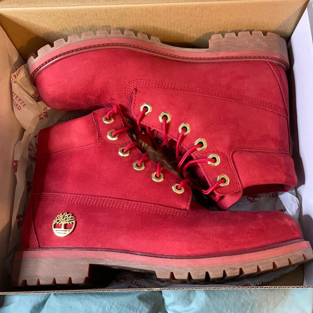 Red limited edition timbs